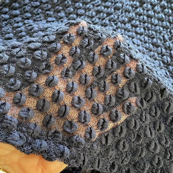 Anthropologie Lilka navy blue lacy semi-sheer Tunic top - Picture 4 of 5